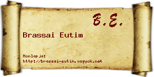 Brassai Eutim névjegykártya
